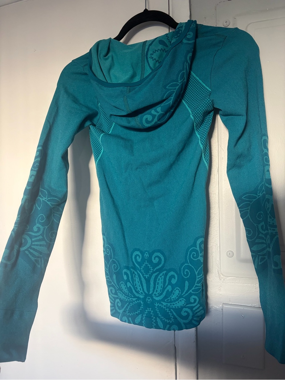 Athleta Teal Half-Zip Hooded Performance Top- Athleta